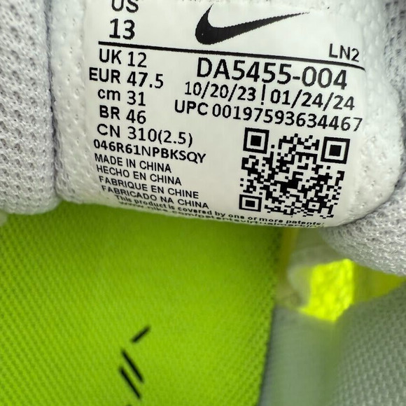 Nike Vapor Edge Speed 360 2 Men's Football Cleats Size 13 Grey Volt DA5455-004 - Picture 7 of 8